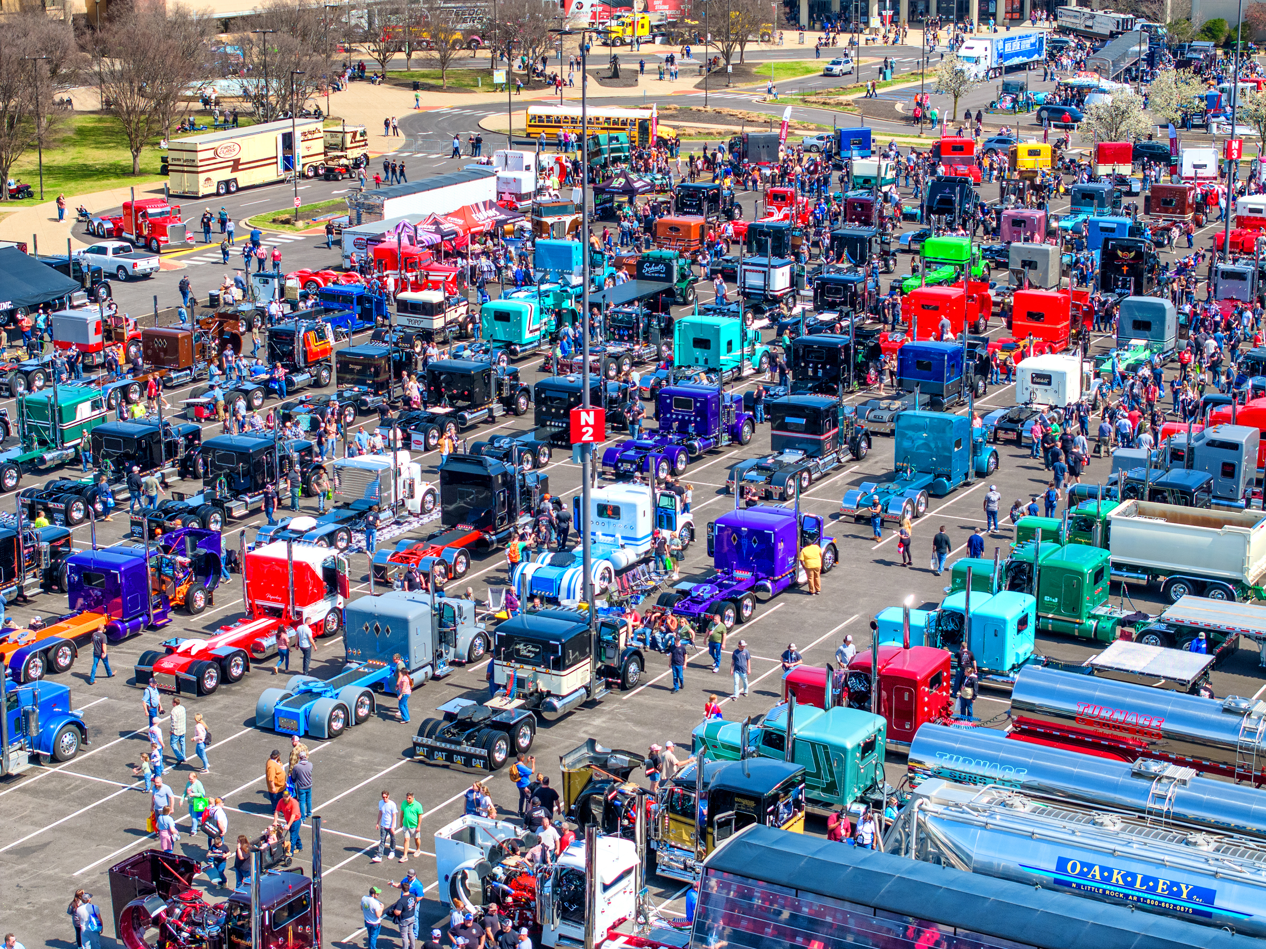 Exhibit floor at the Mid-America Trucking Show in Louisville