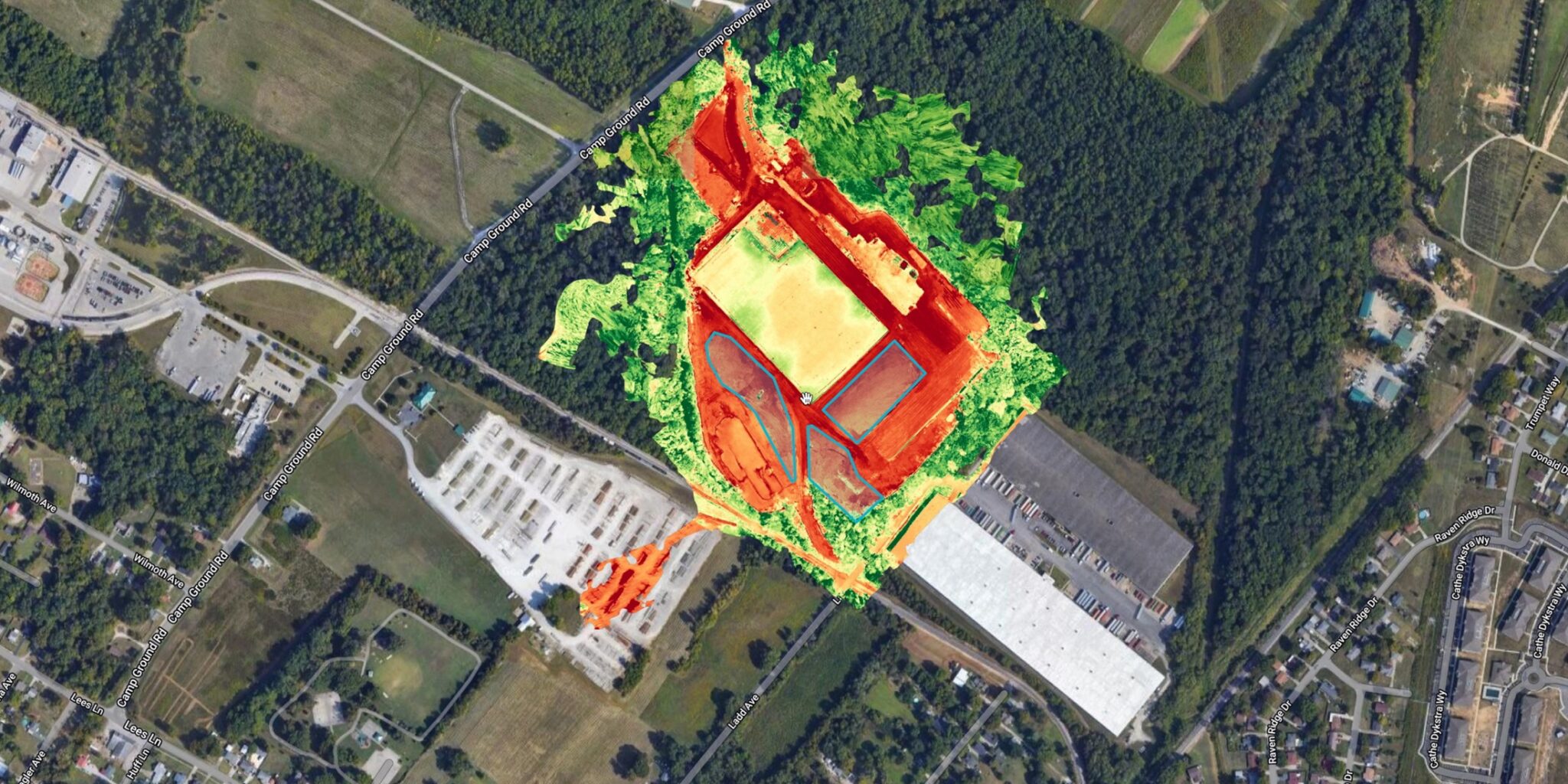 Drone mapping deliverable showing aerial mapping output