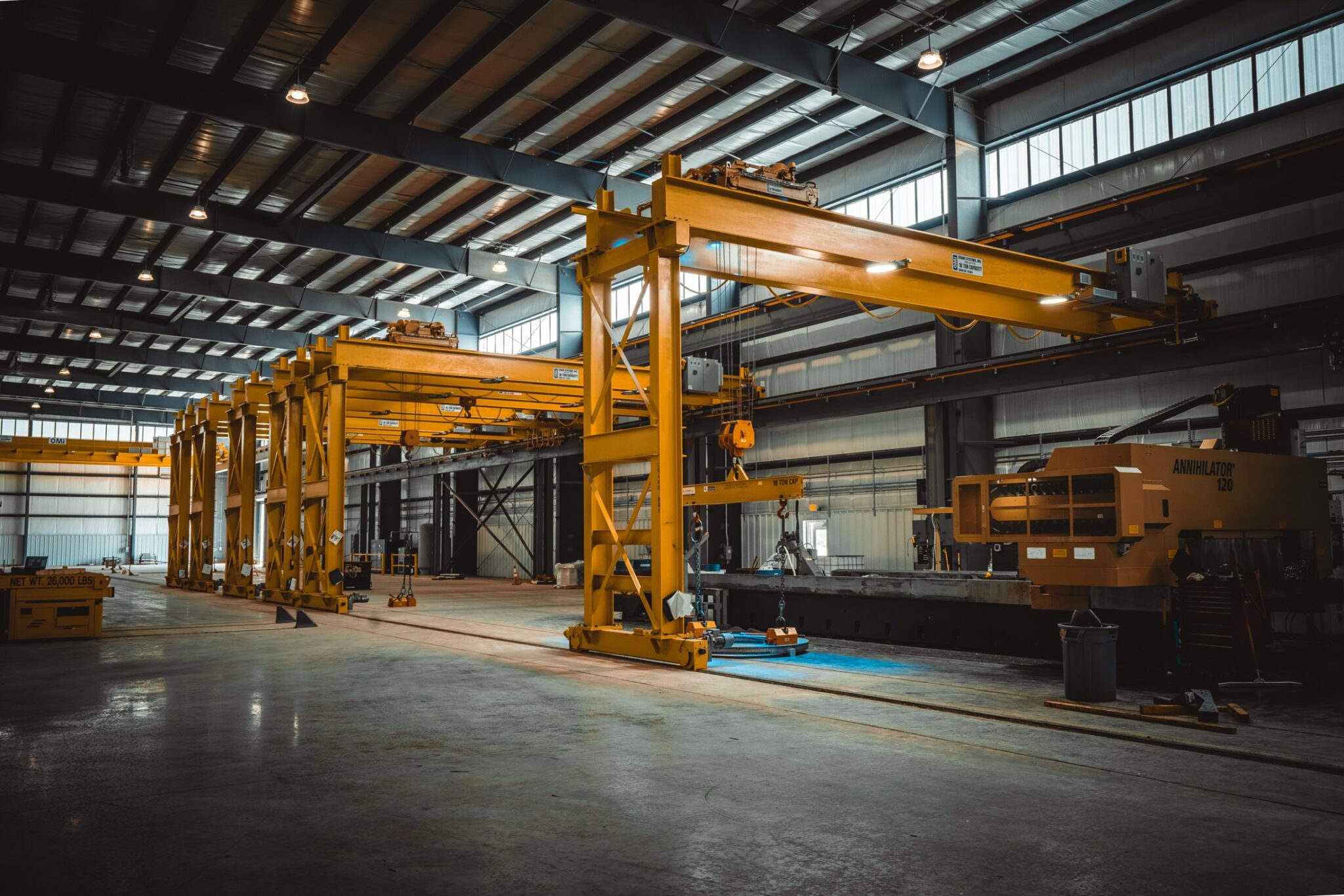 Interior photograph of a commercial industrial space
