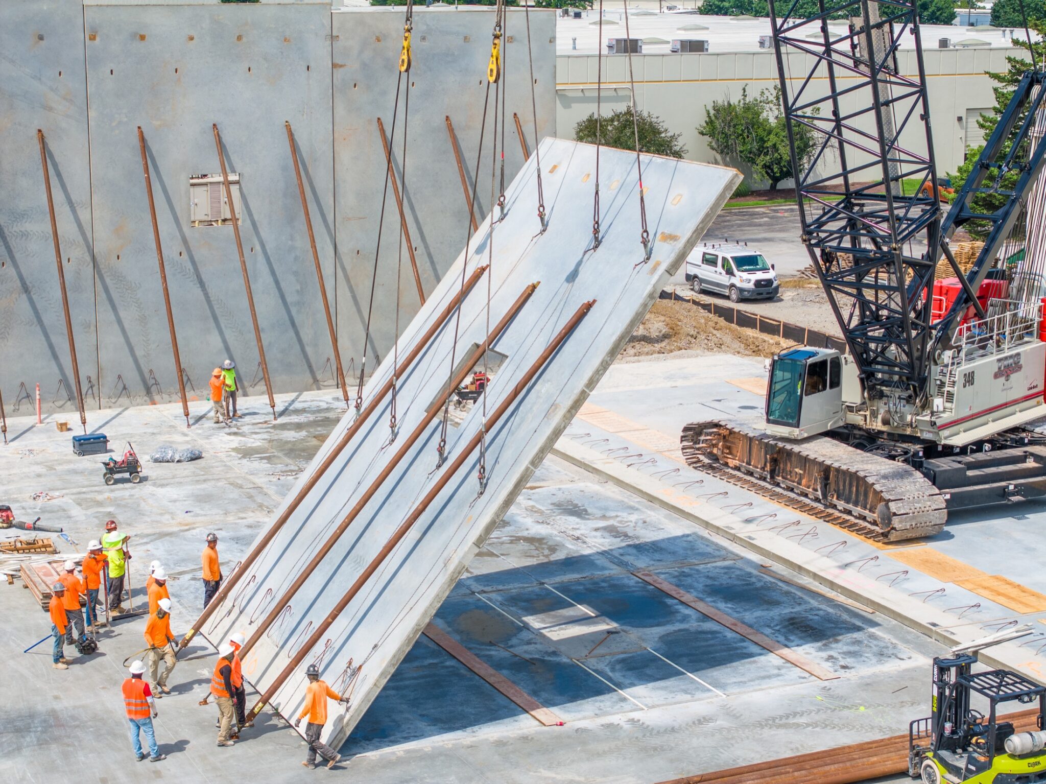 Drone video still of construction site progress documentation in Kentucky