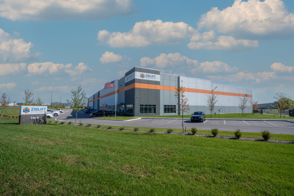 Interior photograph of the finished commercial building in Jeffersonville, Indiana