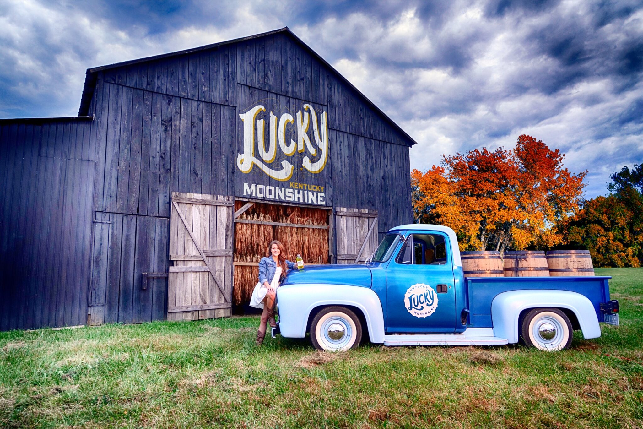 Lucky Moonshine barn and vintage truck brand shoot in Kentucky