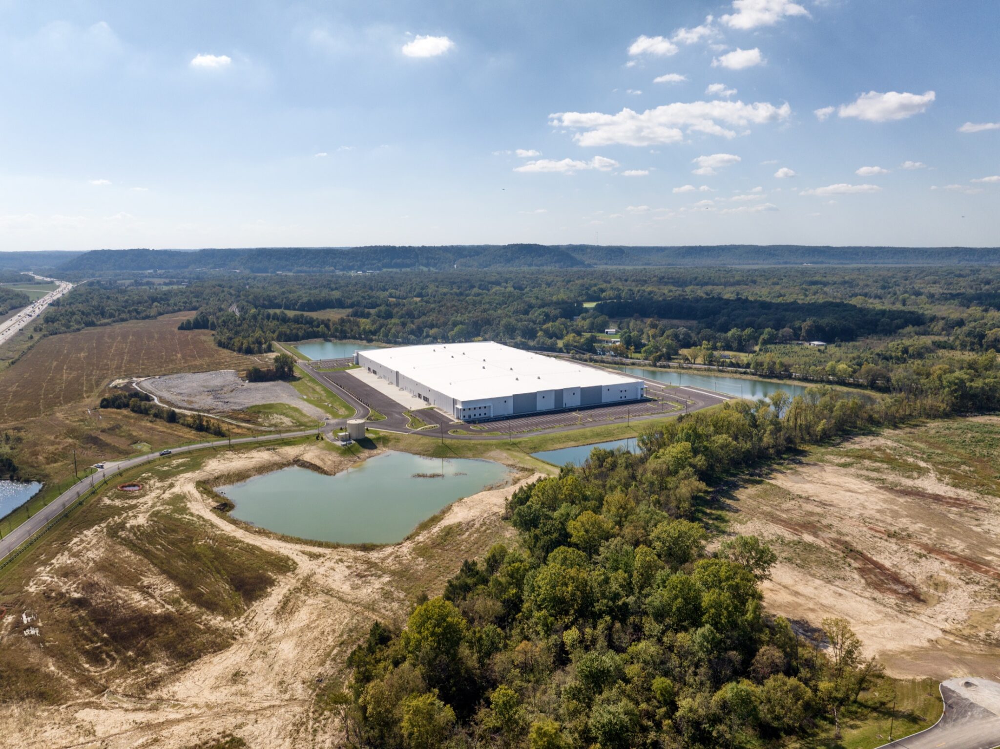 Aerial construction progress photograph of the Park South development