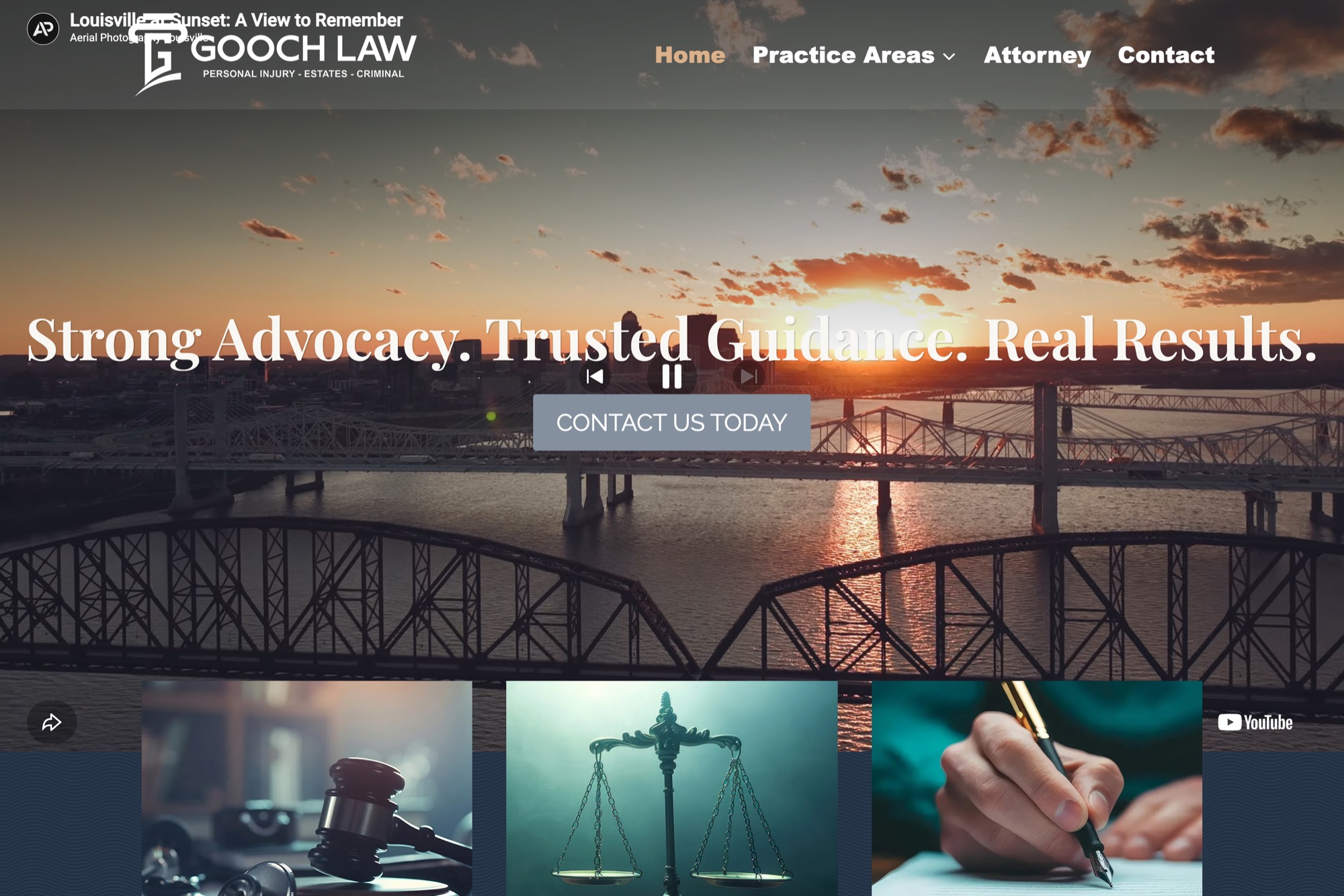 Justin Gooch Law homepage designed by Shaun Wilson Designs