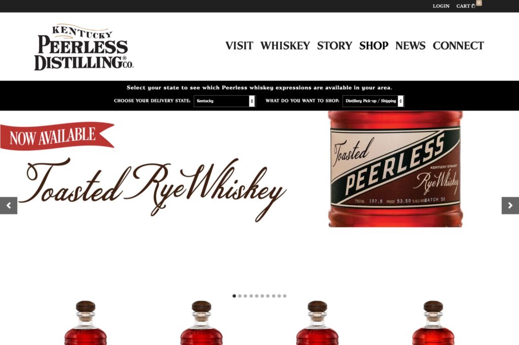 Shop Peerless online store homepage designed by Shaun Wilson Designs