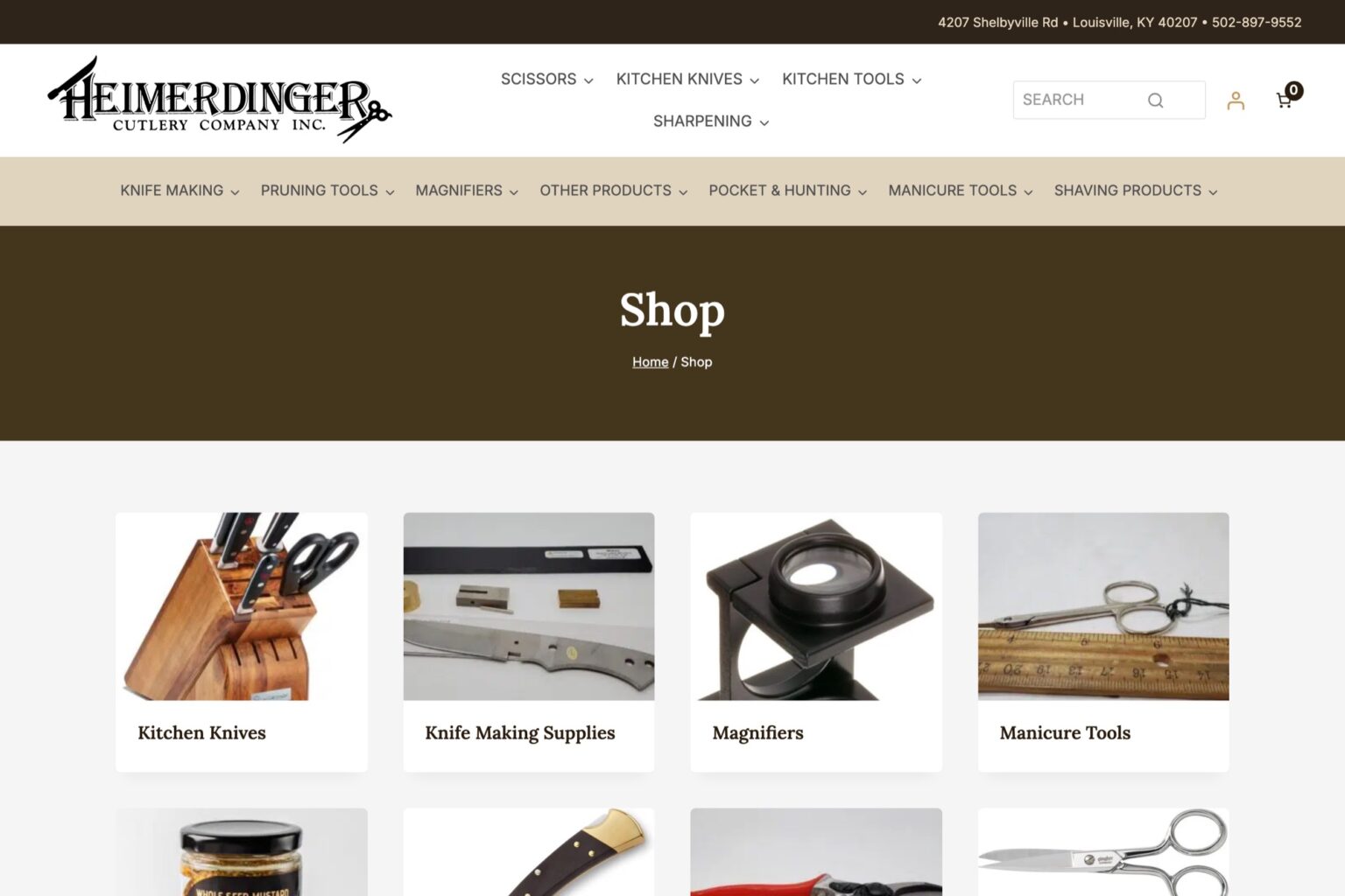 Heimerdinger Cutlery WooCommerce store