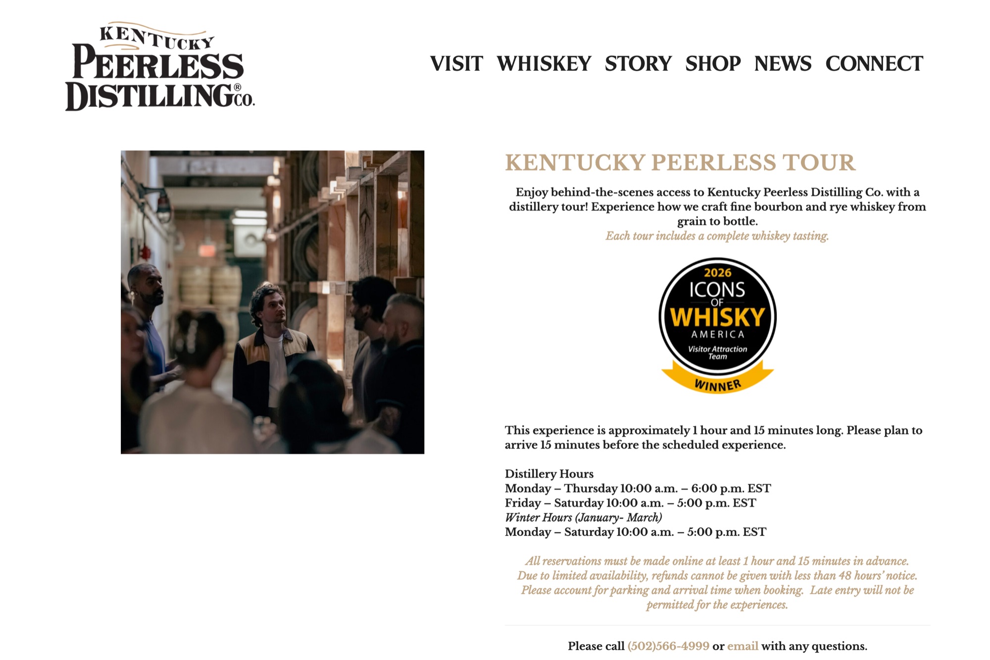WooCommerce Bookings tour reservation system on kentuckypeerless.com