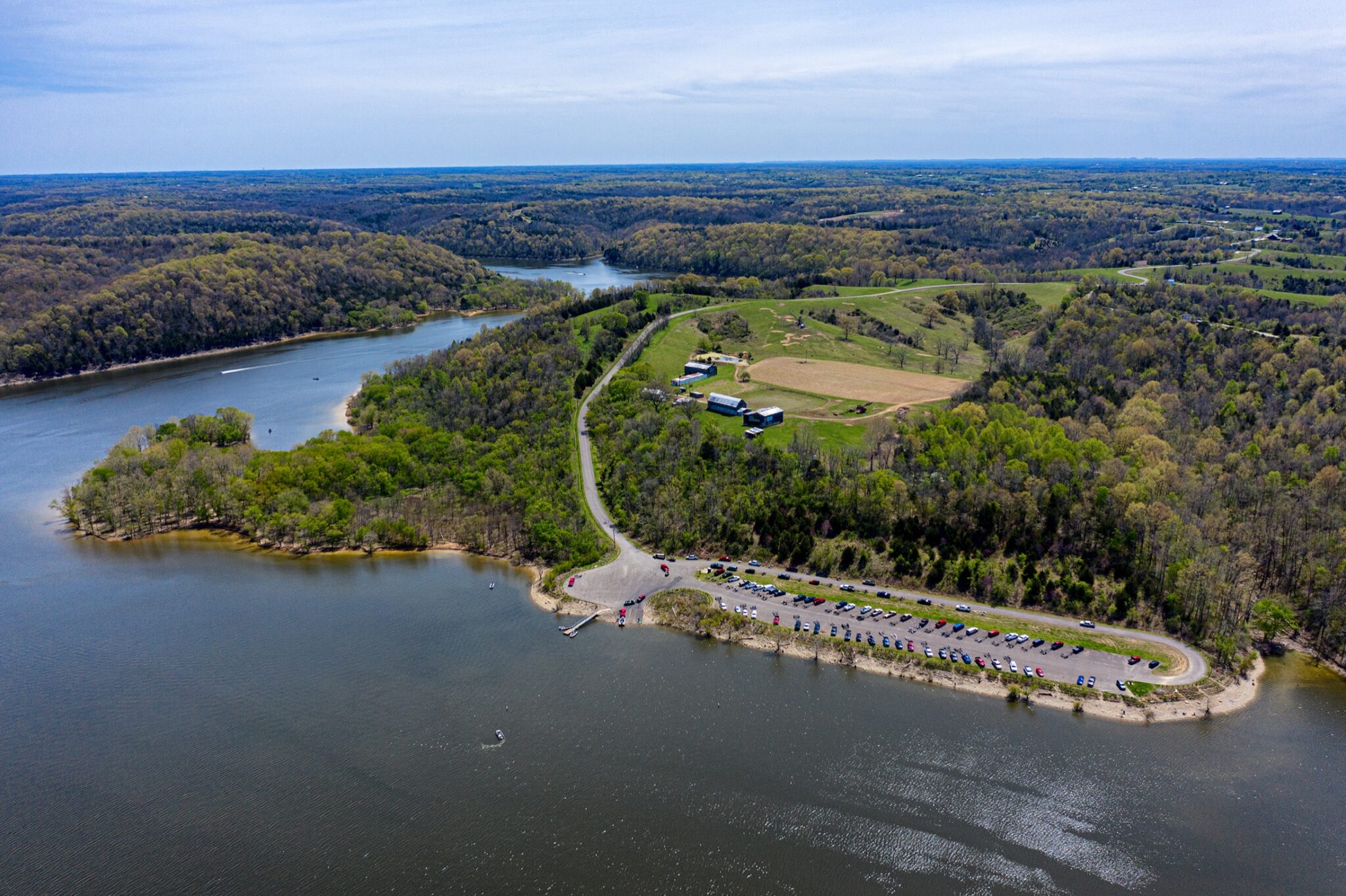 Aerial photograph of a lakefront estate property at Taylorsville Lake Kentucky