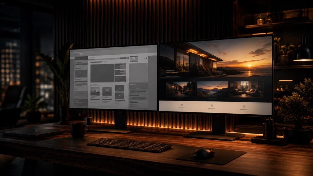 Before and after of a website redesign