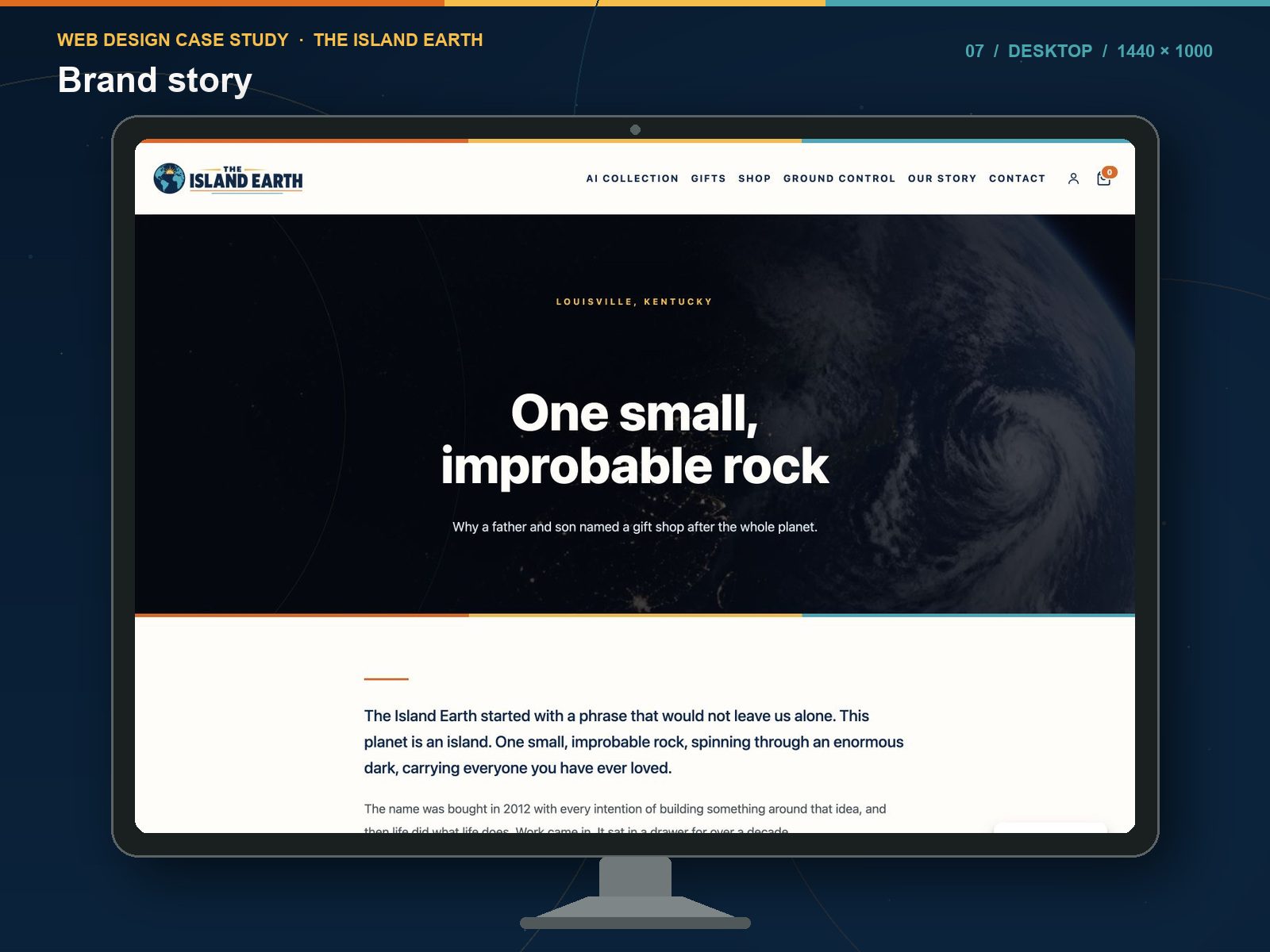The story page on The Island Earth, the 3,800-product WooCommerce store Shaun Wilson built and runs