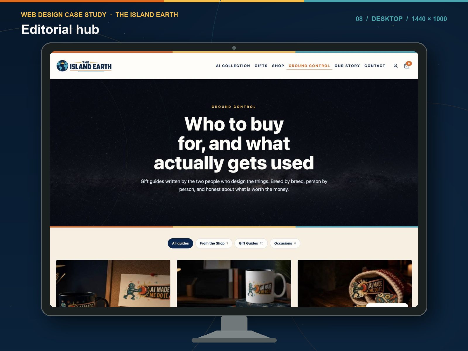 Ground Control, the editorial hub built into The Island Earth storefront