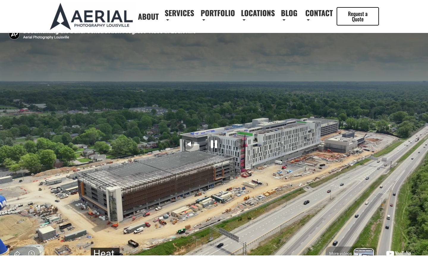 Exact capture of a Aerial Photography Louisville detail page at 1440 pixels.