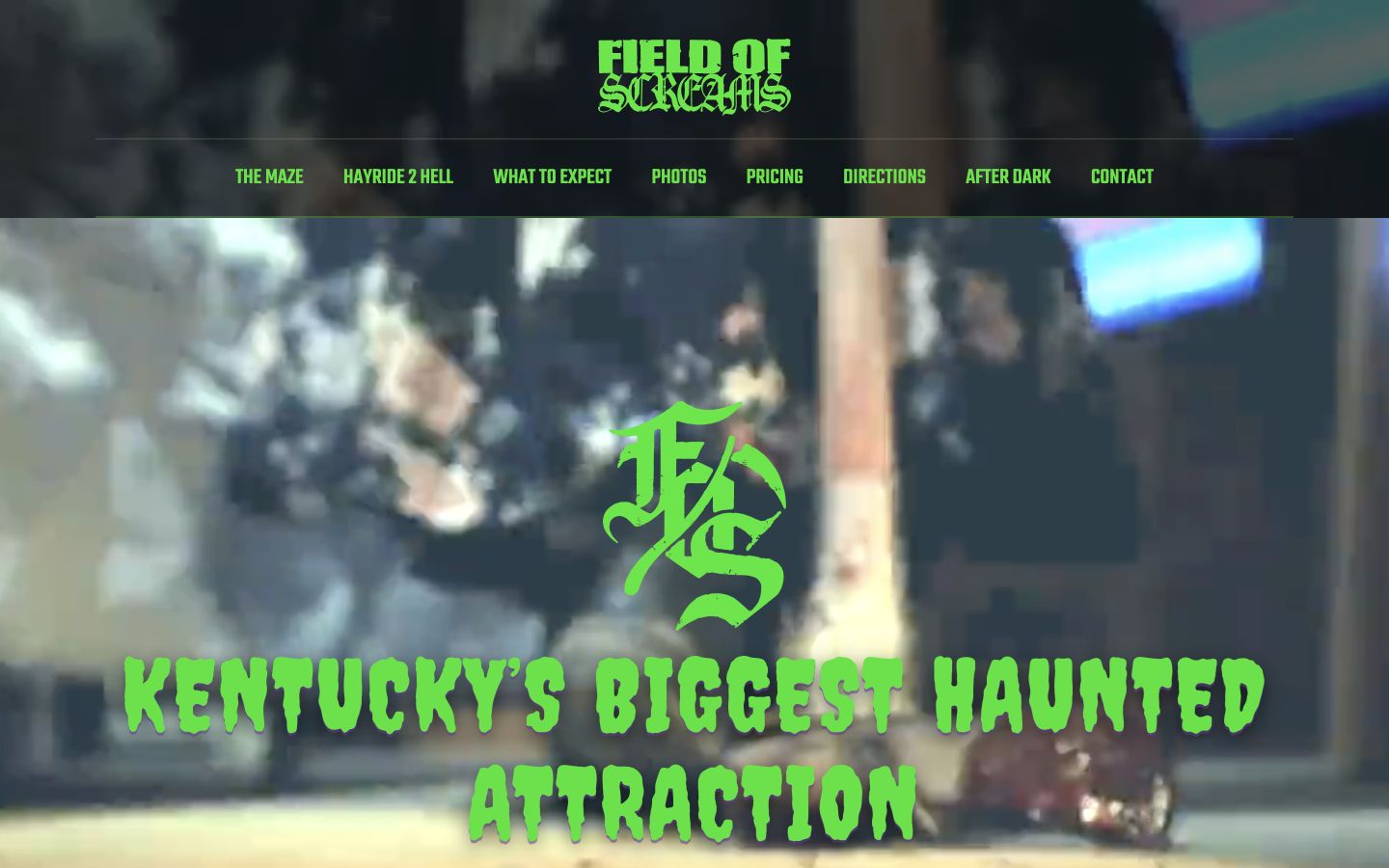 Field of Screams Kentucky, home page