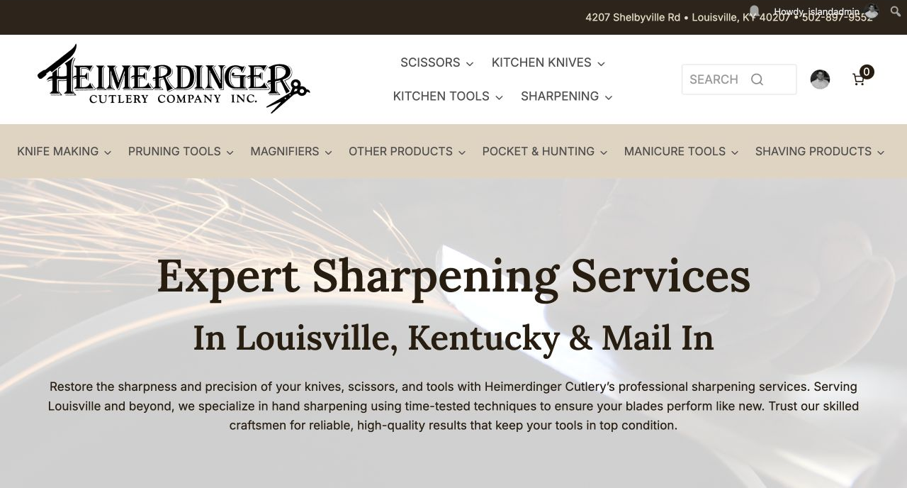 Exact capture of a Heimerdinger Cutlery detail page at 1440 pixels.