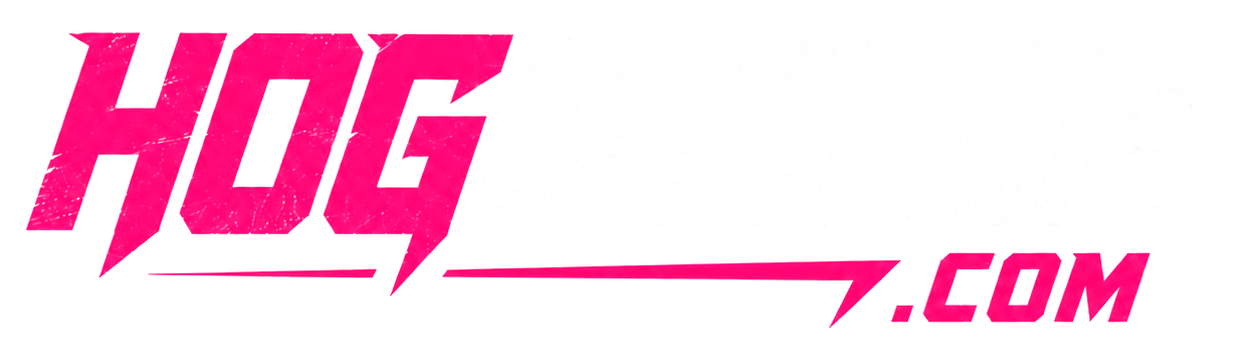 HogMatch wordmark, distressed magenta on transparent.