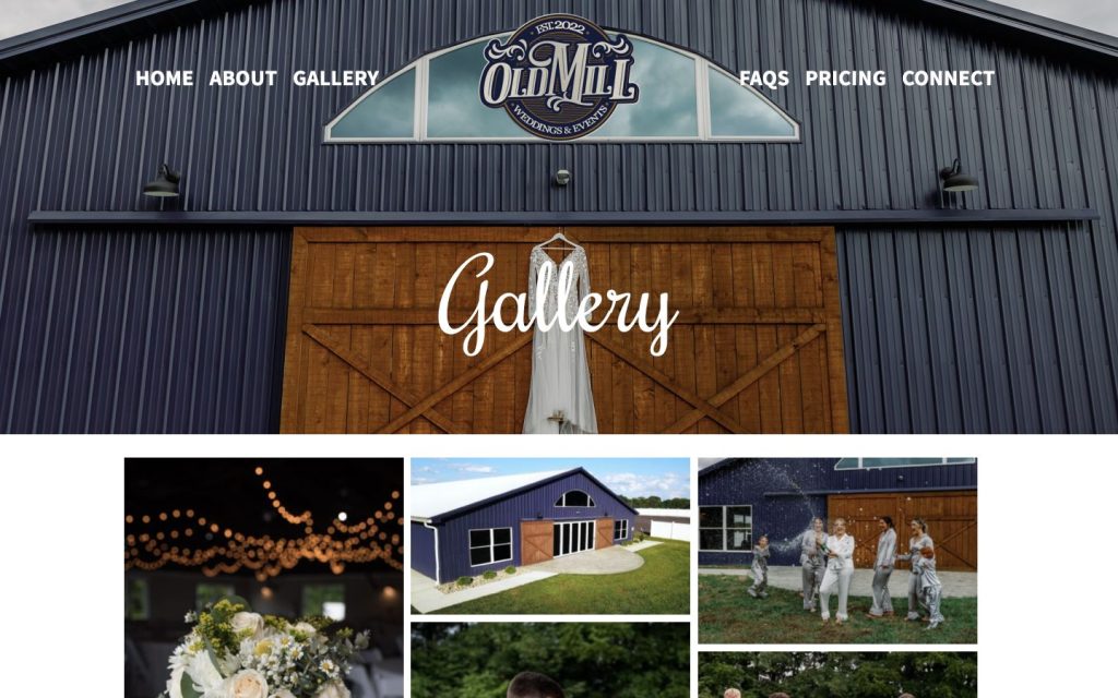 Exact capture of a Old Mill Venue detail page at 1440 pixels.