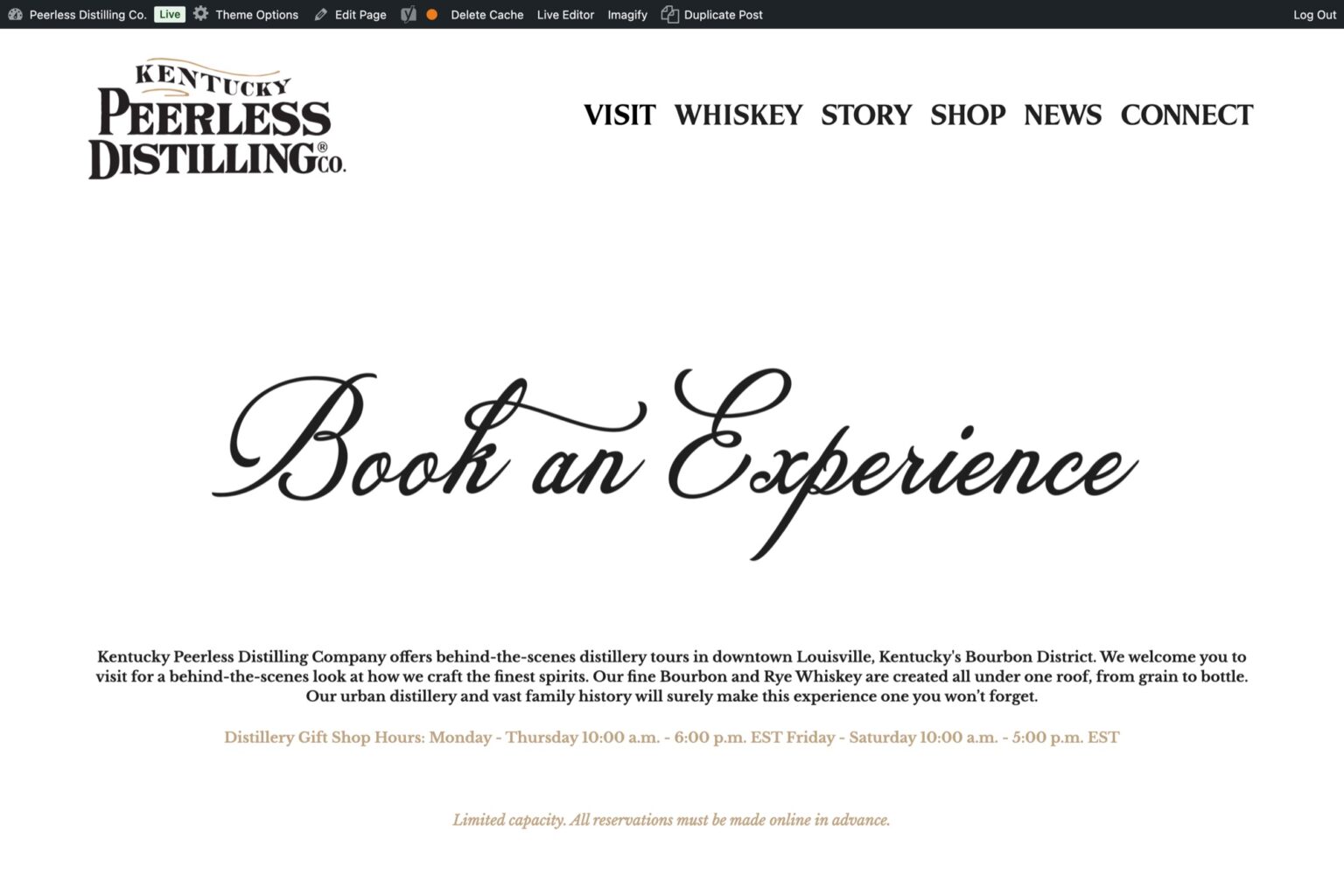 Kentucky Peerless Guest Check-In: visit page front screen.