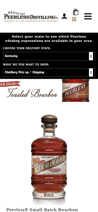 Exact capture of the Shop Peerless homepage on a 390-pixel phone.