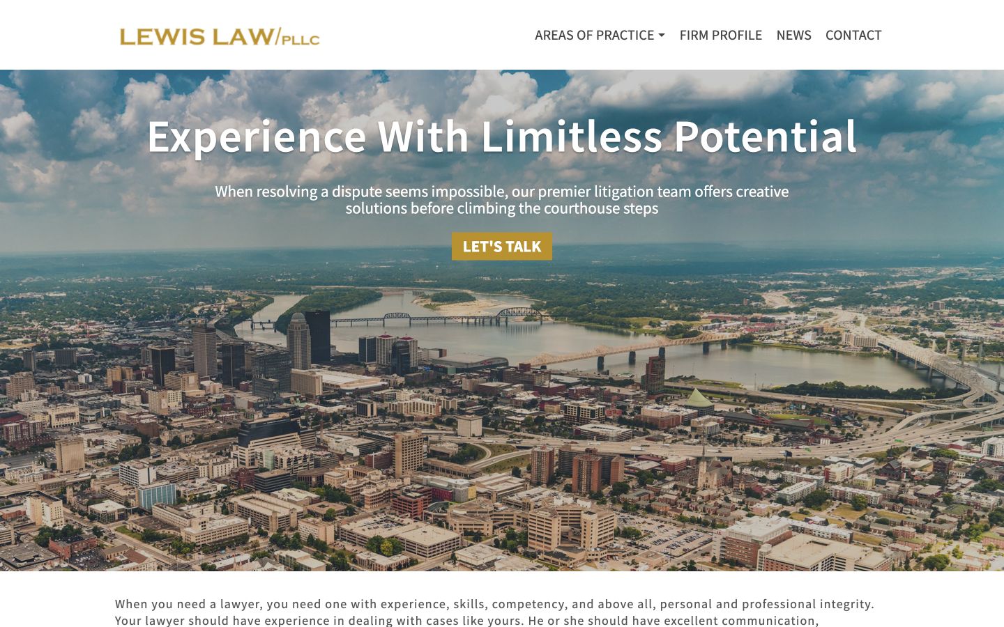 Exact capture of the Todd Lewis Law homepage at 1440 pixels.