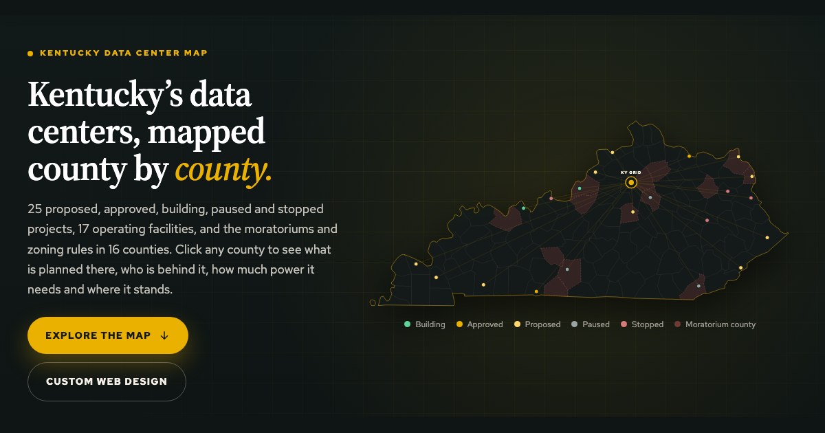 Kentucky Data Center Map preview