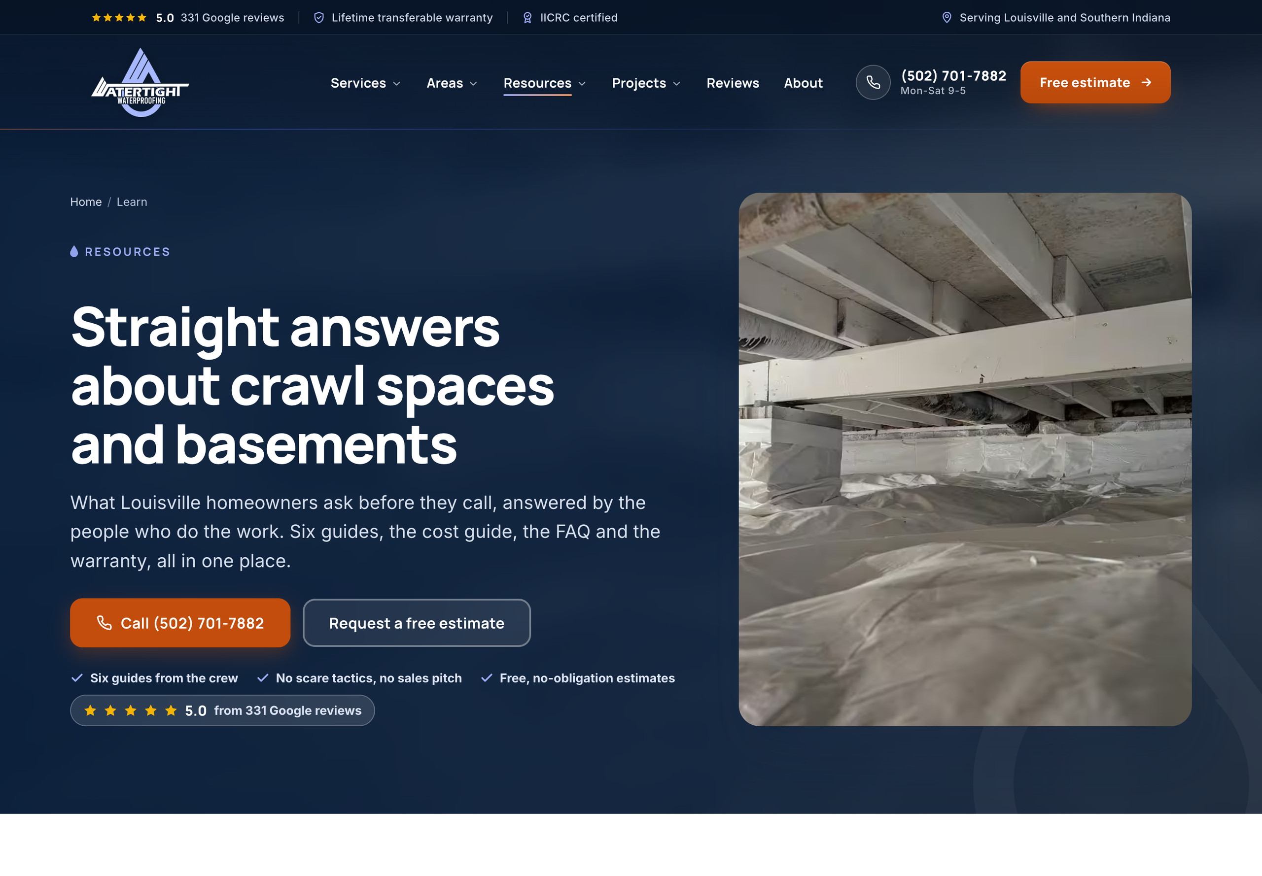 Watertight Waterproofing homeowner guides: straight answers about crawl spaces and basements