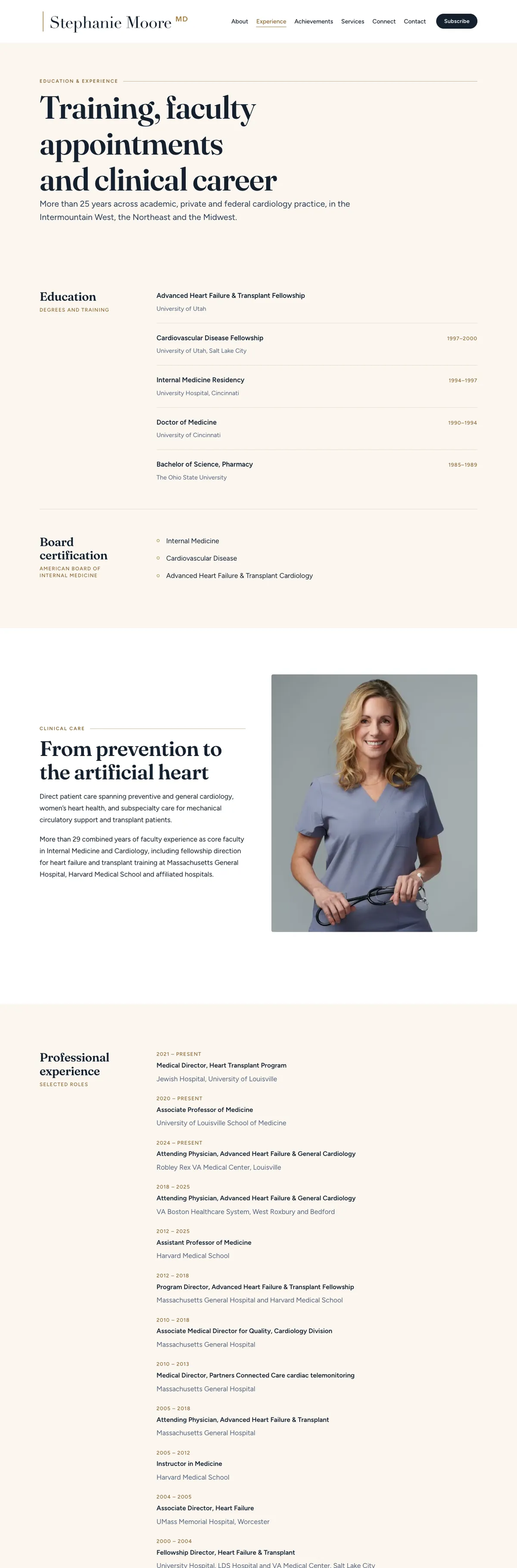The Dr. Stephanie Moore MD: education website on a desk monitor