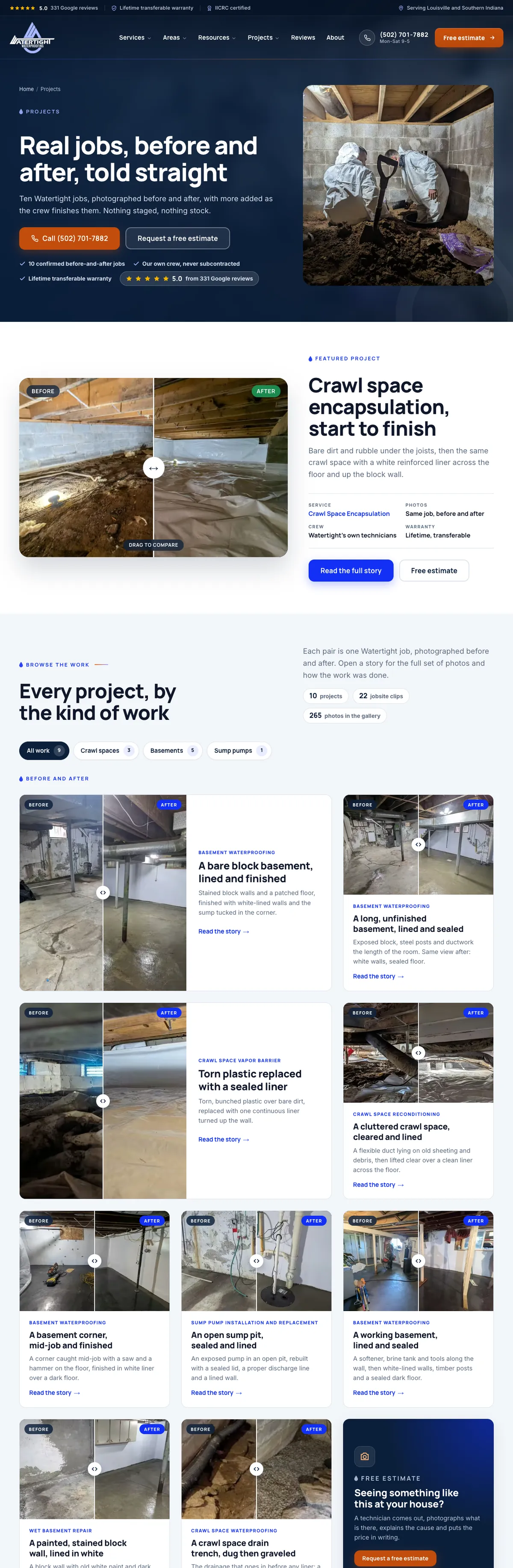 The Watertight: project library website on a desk monitor